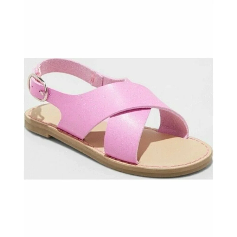 Cat & Jack By‎ Target Gail Sandals Toddler Girl's Size 5 Pink Sparkle NEW